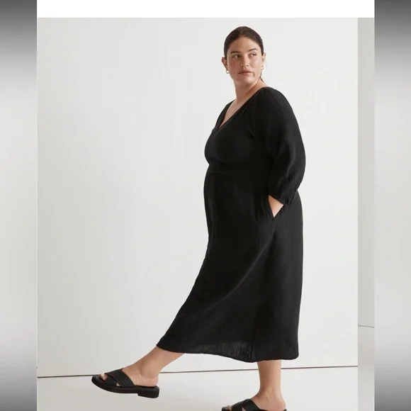 Madewell Lightspun V-neck Midi Dress - Picture 5 of 11